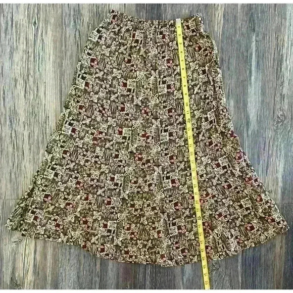Petite Sophisticate Skirt Set Women’s Sm Brown Red Floral 2-Pc Vtg Fall Fashion - Picture 11 of 16